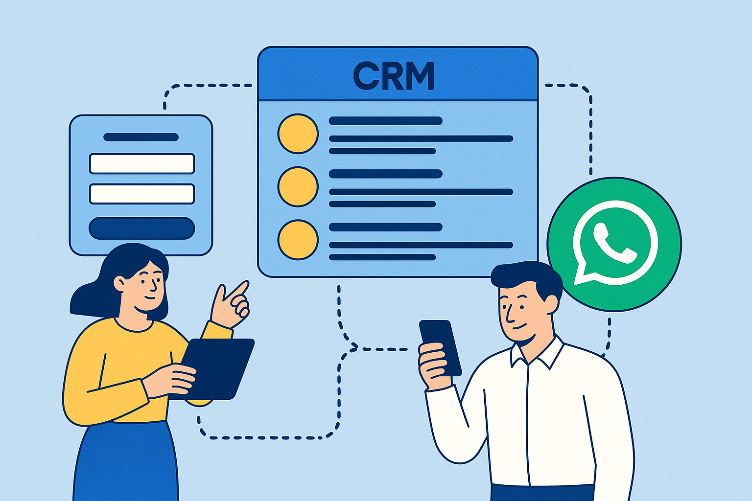 Capa do post Integração entre Formulários, CRMs e WhatsApp: Passo a Passo para Captar e Vender no Automático